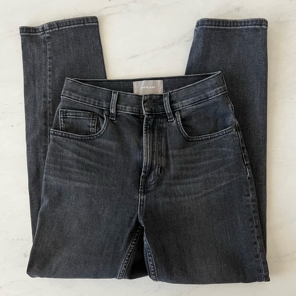 Everlane High Waist Straight Jean Faded Black